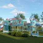 Amenajare completa loc de joaca de exterior la cheie Kiddie Land, 3-15 ani, 1880x600x430 cm
