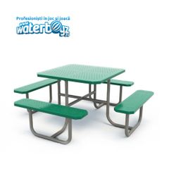 Set of 4 backless chairs and picnic table