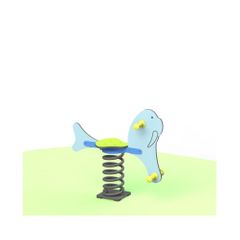 Balansoar pe arc pentru copii Morsa, 1-4 ani, 86x24x86 cm, plastic si lemn, albastru