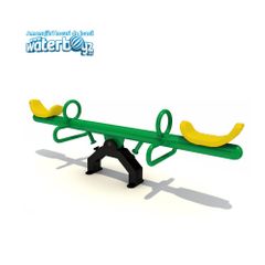 Balansoar dublu cu doua picioare verde si galben