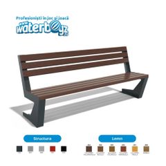 Metal Urban Park Bench model 3