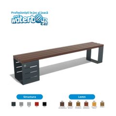 Metal Urban Park Bench model 4