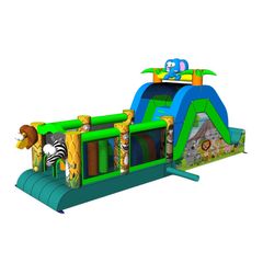 Cursa cu obstacole si tobogan -  Jungle Race