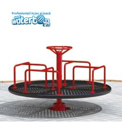 Carusel rosu, clasic, pentru loc de joaca de exterior