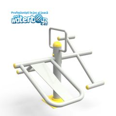 Double fitness machine for back muscles and abdomen