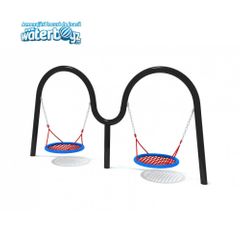 Leagan cuib cu 2 locuri pentru copii, 3-12 ani, 400x70x200 cm