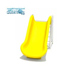 Tobogan clasic de exterior pentru copii Model 1, 0-3 ani, 255x55x113 cm, metal si plastic LLDPE, galben