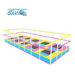 Trambulina elastica galvanizata Junior de exterior pentru copii, 10 locuri, 3-12 ani, greutate maxima 45kg per loc