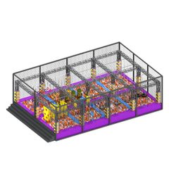Traseu de aventura de interior pentru copii Ninja Course 65 mp, 662x1000x650 cm, +8 ani