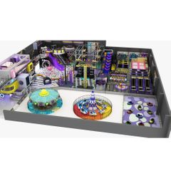 Amenajare completa loc de joaca de interior Purple Spaceship