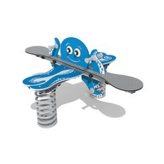 Balansoar pe arc cu 4 locuri pentru copii Caracatita, 3-7 ani, 156x116 cm, metal si lemn, albastru