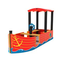 Banca pentru copii Fishing Boat, 327.5x115x181.6 cm, metal si plastic LDPE, rosu