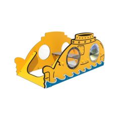 Banca pentru copii Submarin, 163.5x77.5x70 cm, metal si plastic LDPE, galben