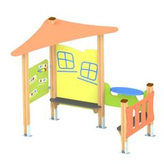 Casuta de joacă cu bancute, exterior, 2-6 ani, 157x83x145 cm