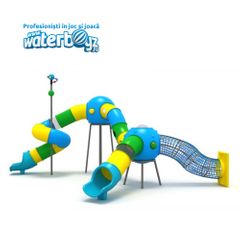 Complex de joaca din metal pentru copii Space 7, exterior, 5-12 ani, 880x800x530 cm