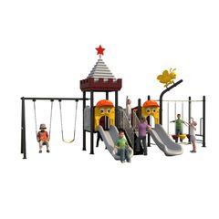 Complex de joaca din metal pentru copii Sponge, exterior, 3-12 ani, 725x260x380 cm