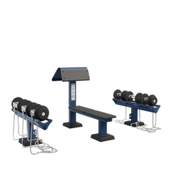 Outdoor dumbbell set with support and bench Light