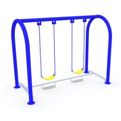 Leagan din metal pentru copii cu 2 locuri, 3-12 ani, 250x120x200 cm, albastru