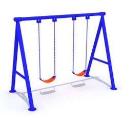 Leagan din metal pentru copii cu 2 locuri, 3-12 ani, 250x150x200 cm, albastru