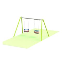 Leagan din metal pentru copii cu 2 locuri Model 64, 3-12 ani, 296x178x182 cm