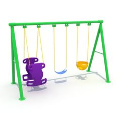 Leagan pentru copii cu 3 locuri, 1-12 ani, 350x150x200 cm