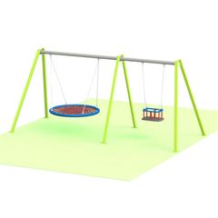 Leagan din metal pentru copii cu 2 locuri, 3-12 ani, 427x178x182 cm