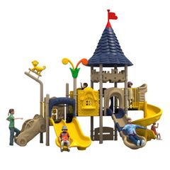 Complex de joaca din metal pentru copii Adventure Castle, exterior, 3-12 ani, 600x320x520 cm