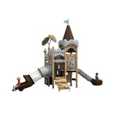 Complex de joaca din metal pentru copii Caesar Castle 2, exterior, 3-15 ani, 640x310x480 cm