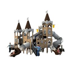 Complex de joaca din metal pentru copii Caesar Castle 3, exterior, 3-15 ani, 850x840x600 cm