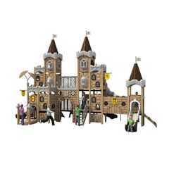 Complex de joaca din metal pentru copii Caesar Castle 4, exterior, 3-15 ani, 1080x520x650 cm