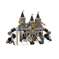 Complex de joaca din metal pentru copii Caesar Castle 7, exterior, 3-15 ani, 1000x580x650 cm