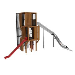 Loc de joaca din lemn pentru copii Cubix 1, exterior, 12-16 ani, 1490x1190x930 cm