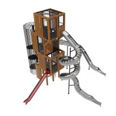 Loc de joaca din lemn pentru copii Cubix 2, exterior, 12-16 ani, 1500x1510x1220 cm