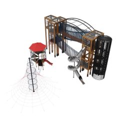 Loc de joaca din lemn pentru copii Cubix 4, exterior, 12-16 ani, 3820x1980x1030 cm