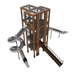 Loc de joaca din lemn pentru copii Cubix 5, exterior, 12-16 ani, 1930x1050x1020 cm