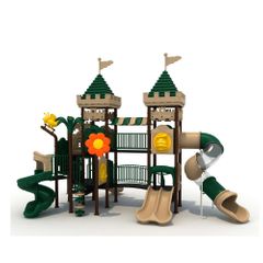 Complex de joaca din metal pentru copii Double Castle 2, exterior, 3-15 ani, 950x410x520 cm