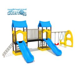 Complex de joaca din metal pentru copii Economy 4, exterior, 3-12 ani, 730x300x310 cm