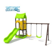 Complex de joaca din metal pentru copii Economy 6, exterior, 3-12 ani, 460x310x310 cm