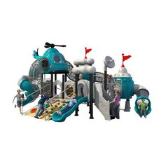 Complex de joaca din metal pentru copii Helicopter 5, exterior, 3-15 ani, 900x630x420 cm