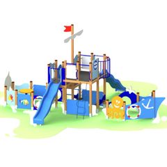 Loc de joaca din lemn pentru copii Marina, exterior, 3-12 ani, 714x599x367 cm