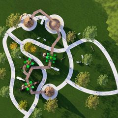 Complex de joaca din metal pentru copii Bird's Nest Paradise 2, exterior, 3-15 ani, 3300x3000x700 cm