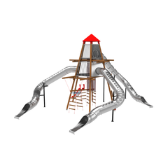 Loc de joaca din lemn pentru copii Nordic Touch 9, exterior, 5-16 ani, 1380x1590x890 cm