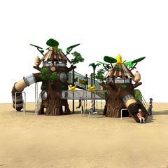 Complex de joaca din metal pentru copii Secret Forest 10, exterior, 3-15 ani, 1260x700x600 cm