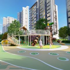 Complex de joaca din metal pentru copii Secret Forest 5, exterior, 3-15 ani, 1370x720x600 cm