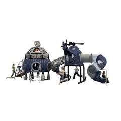 Complex de joaca din metal pentru copii Space Base 5, exterior, 3-15 ani, 980x550x320 cm