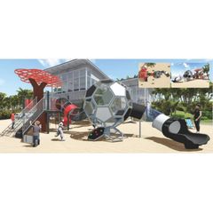 Complex de joaca din metal pentru copii Rocketspire 1, exterior, 3-12 ani, 1060x590x490 cm