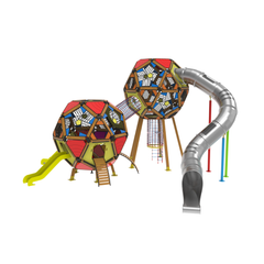 Loc de joaca din lemn pentru copii Arhimede 10, exterior, 5-16 ani, 970x900x580 cm