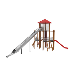 Loc de joaca din lemn pentru copii Hexagon 1, exterior, 5-16 ani, 1510x1010x760 cm