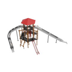 Loc de joaca din lemn pentru copii Hexagon 2, exterior, 5-16 ani, 1410x1650x750 cm