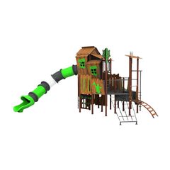 Complex de joaca din metal pentru copii Magic Bamboo, exterior, 3-12 ani, 950x925x510 cm